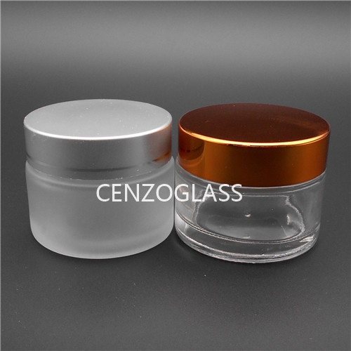 ZB1381-50ML GLASS JAR,CLEAR AND FROSTED