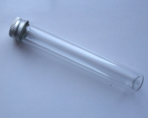 glass tube with aluminum screw cap